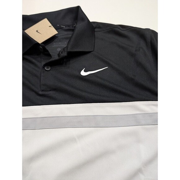 Nike Dri-FIT Victory Mens Golf Polo Colorblock Black White DH0845-010 Medium NWT - Picture 4 of 9